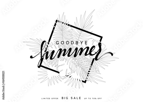 Goodbye Summer banner tropical background