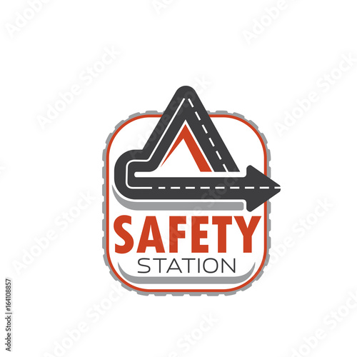 Vector icon of road safety station