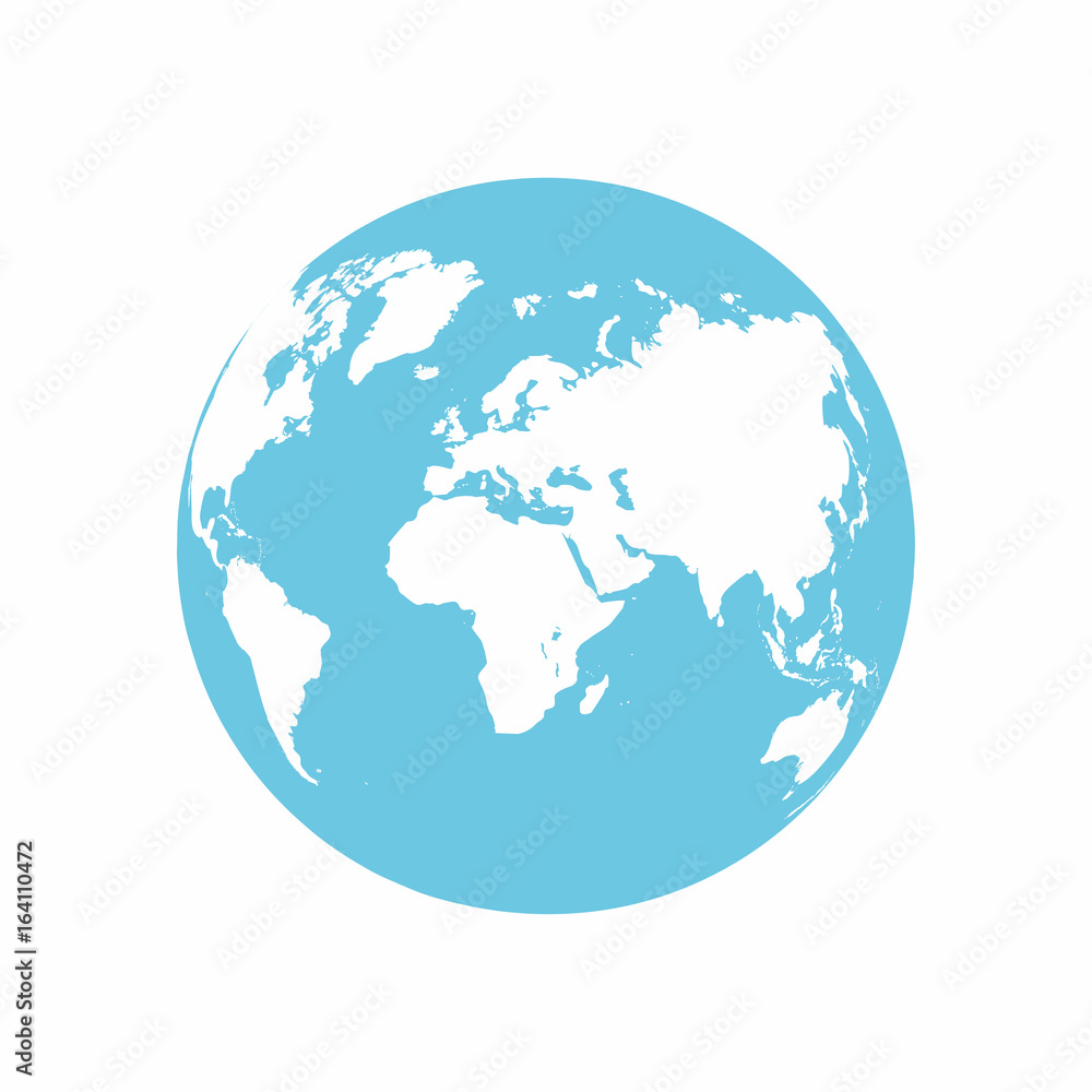 Planet Earth icon. Earth globe isolated on white background Planet Earth icon. Earth globe isolated on white background