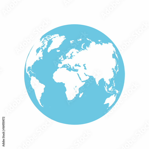 Planet Earth icon. Earth globe isolated on white background