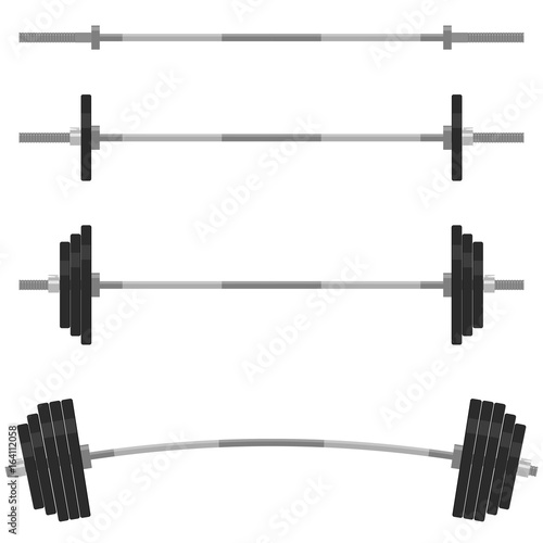  Fitness design elements, Gym emblem. Barbells vector