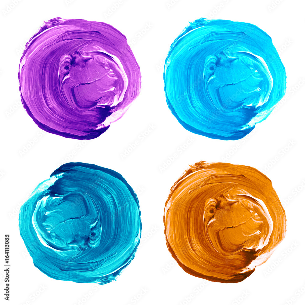 Set of colorful acrylic pastel circles isolated on white. Set of colorful acrylic pastel circles isolated on white.