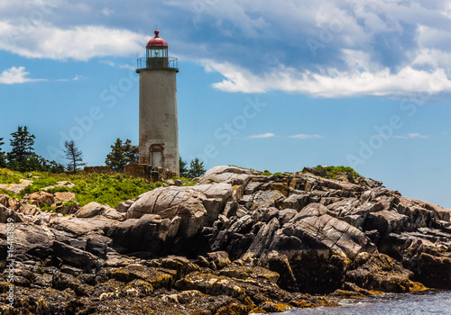 Franklin Island Lighthouse in Tenant's Harbor, Maine, in the Muscongus Bay