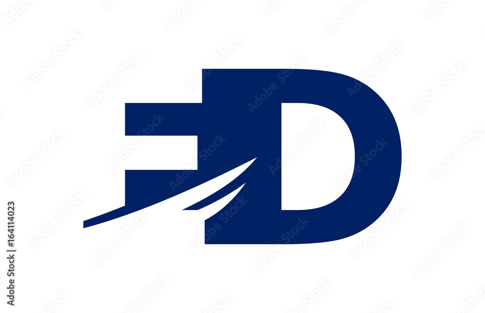 ED Negative Space Square Swoosh Letter Logo ED Negative Space Square Swoosh Letter Logo