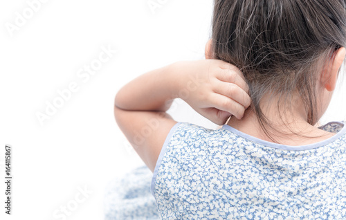 Obraz na plátně asian girl scratch the itch with hand isolated