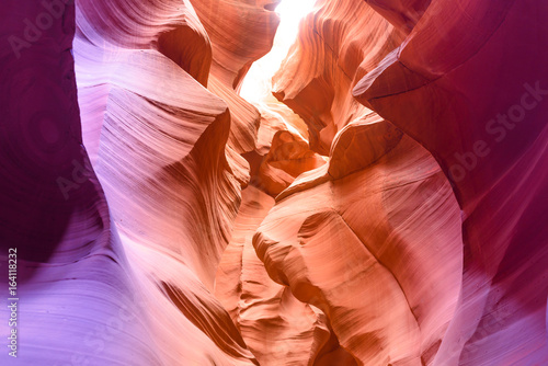 Antelope Canyon - located on Navajo land near Page, Arizona, USA - beautiful colored rock formation in slot canyon in the American Southwest