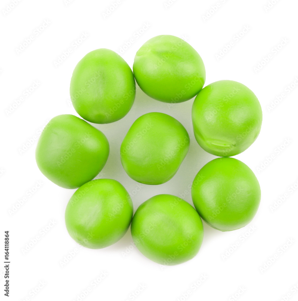 Fresh green peas on white background Fresh green peas on white background