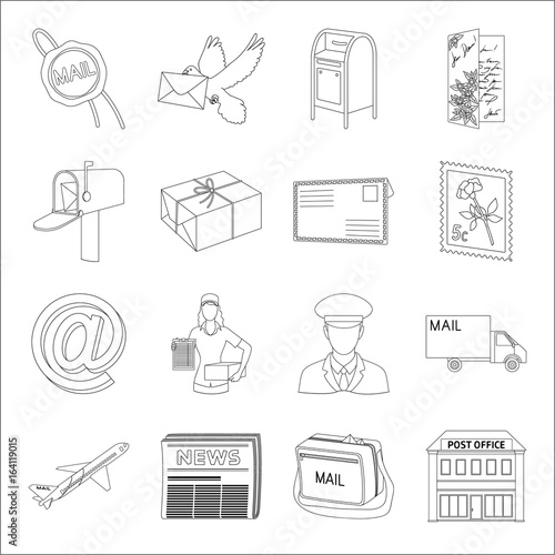 Library and bookstore set icons in line style. Big collection of library and bookstore vector symbol stock illustration