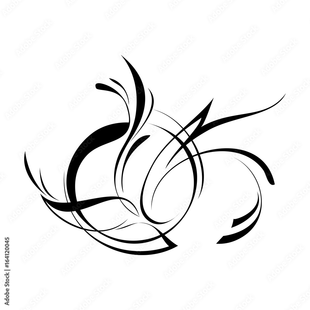 ornament 60. abstract drawing in black lines on a white background ornament 60. abstract drawing in black lines on a white background