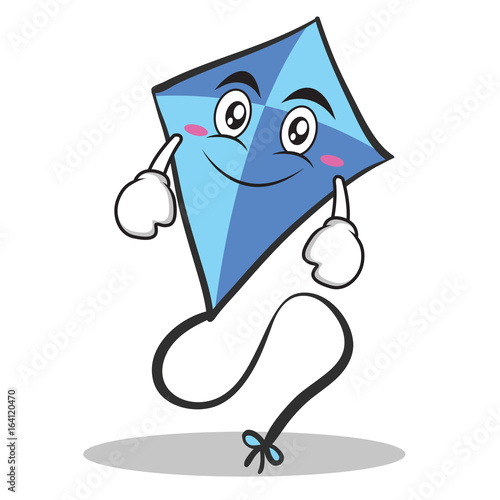 Smile blue kite character cartoon