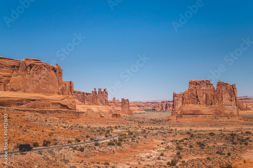 Mysterious stone monuments. Desert Moab, Utah, USA. Arches National Park