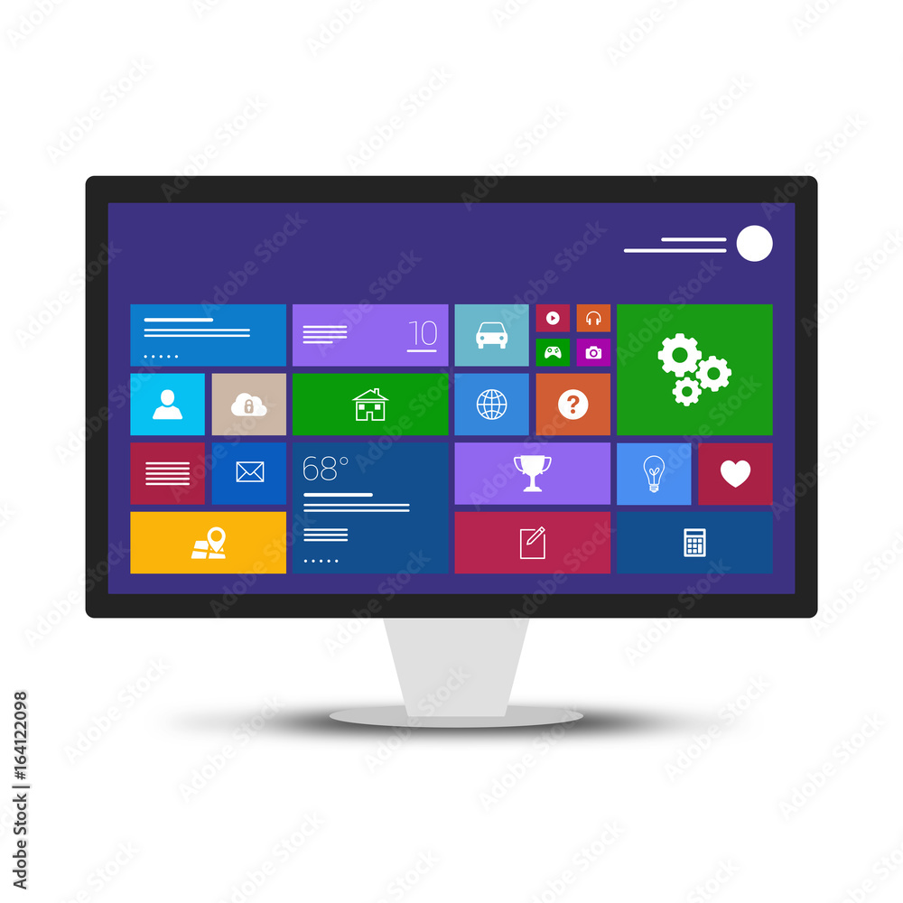 Monitor with white background Monitor with white background