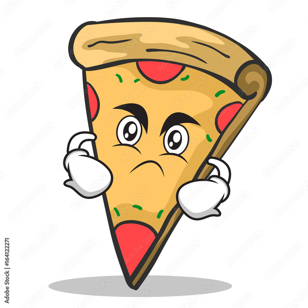 Angry face pizza character cartoon Stock Vector Adobe Stock