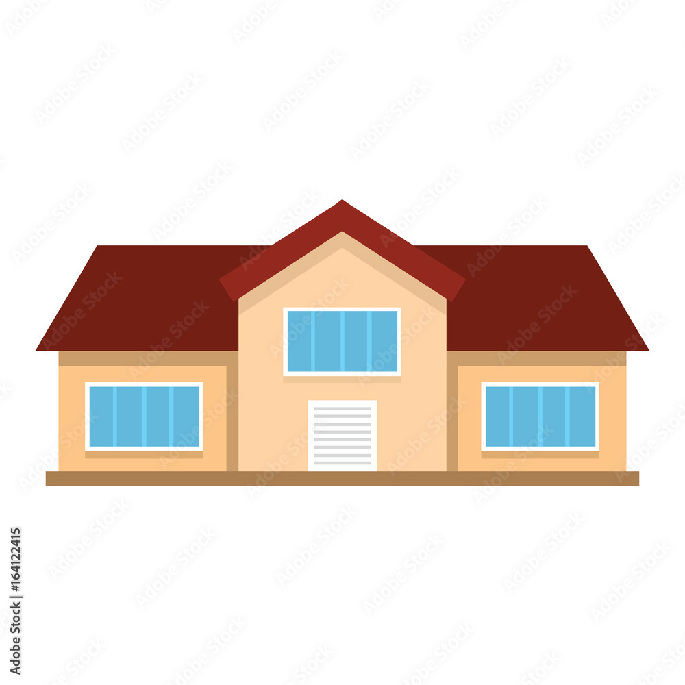 Colorful Flat Residential House. Vector illustration