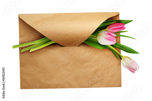 Craft paper envelope with t...