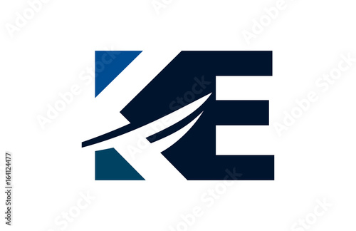 Free Download KE Negative Space Square Swoosh Letter Logo - GFXLoad
