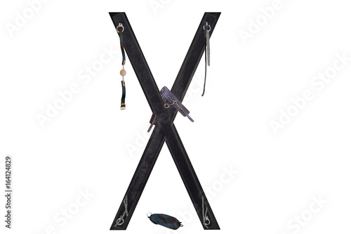 Torture cross, sm cross against white background