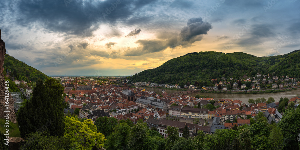 Sunset Heidelberg Panorama , Germany