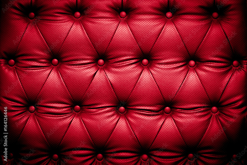 Red leather texture with buttoned pattern Red leather texture with buttoned pattern