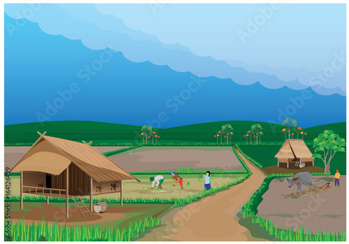 lifestyle of farmer vector design
