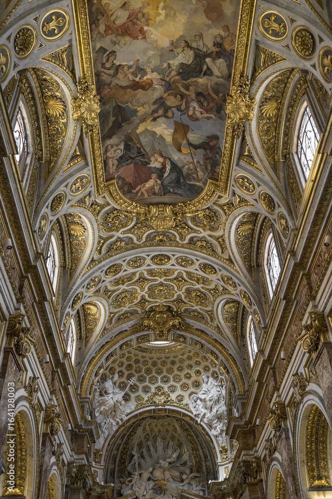 Architectural details and interiors of Church Saint Agnes (Santa