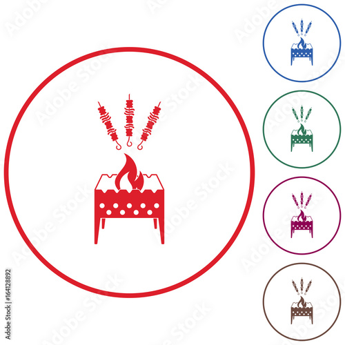 Brazier grill with kebab icon
