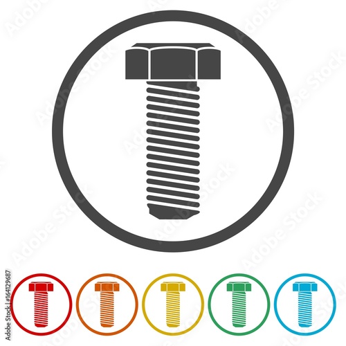 Bolt icons set flat design - Illustration 