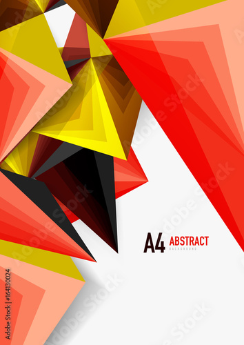 Vector low poly style 3d triangle line
