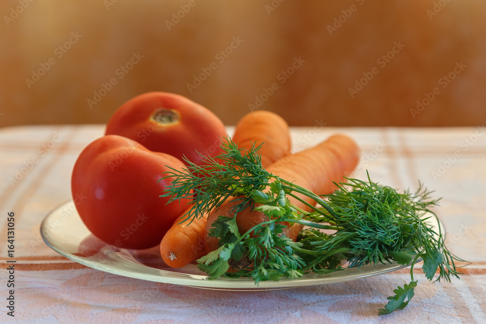 Vegetables on a plate Vegetables on a plate