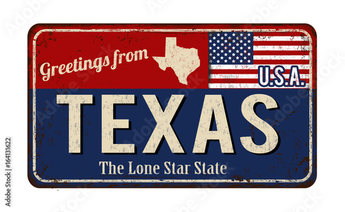 Greetings from Texas vintage rusty metal sign