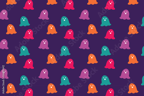 Monder coloful pac man ghosts pattern
