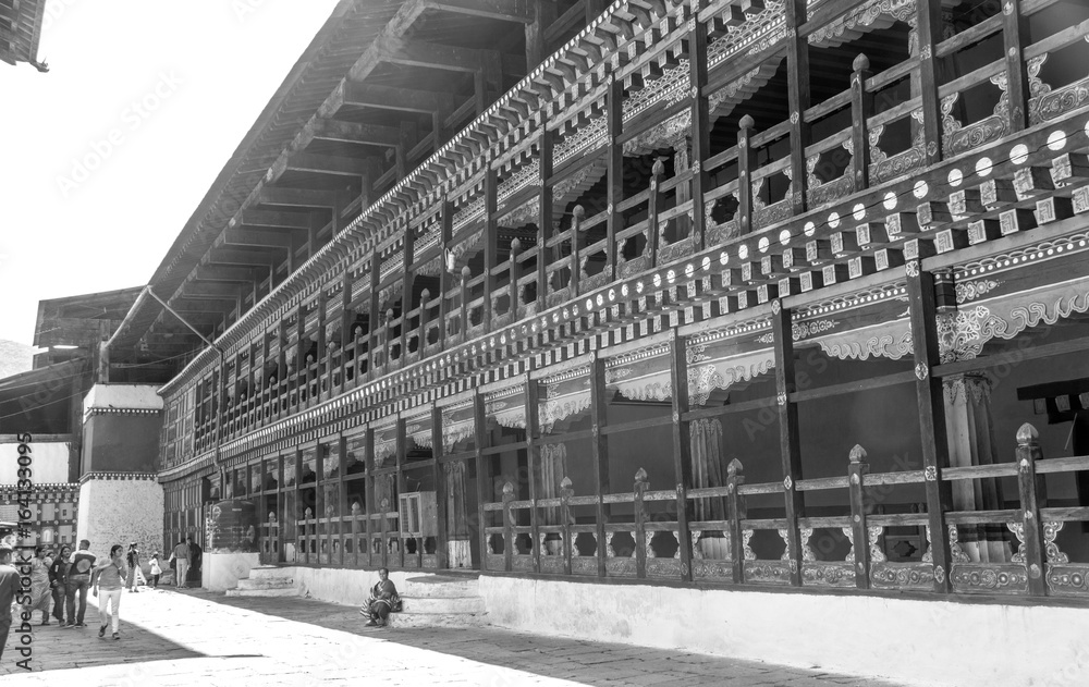 Interior of Rinpung Dzong - Bhutan Interior of Rinpung Dzong - Bhutan