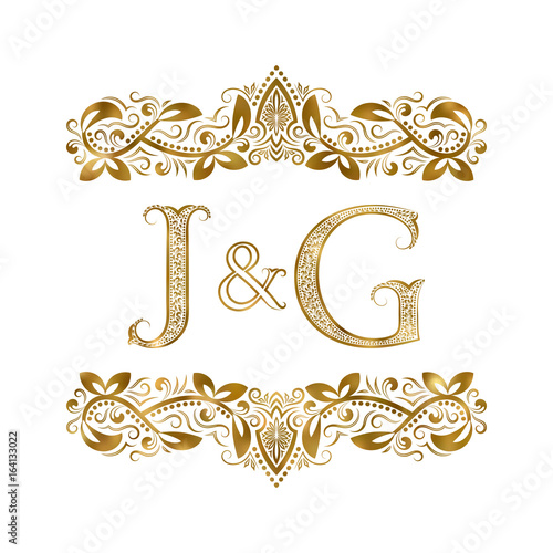 G and M vintage initials logo symbol. The letters are surrounded by  ornamental elements. Wedding or business partners monogram in royal style.  Stock Vector by ©vectordivider 144185889