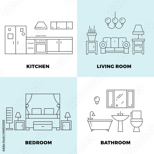Thin line rooms concepts - apartment concept design
