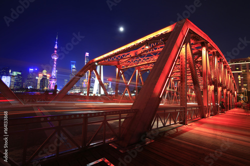 The garden bridge of Shanghai in China, the landmark. colorful © pdm