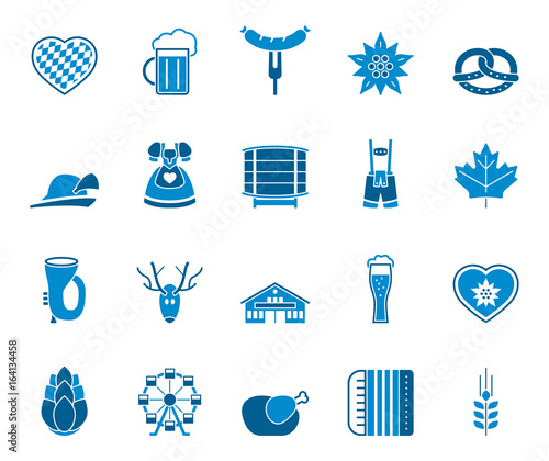 Oktoberfest - Iconset in Blau