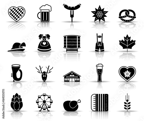 Oktoberfest - Iconset in Schwarz (Schatten)