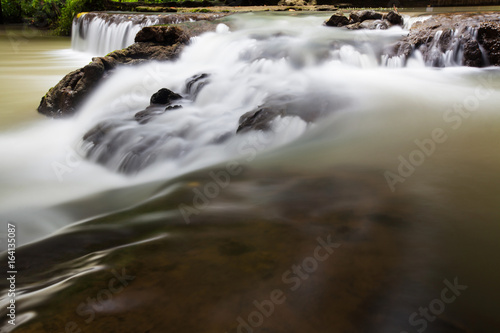 Beautiful Waterfall on rainy season on Than Bok Khorani national park in Thailand. Than Bok Khorani Waterfall.