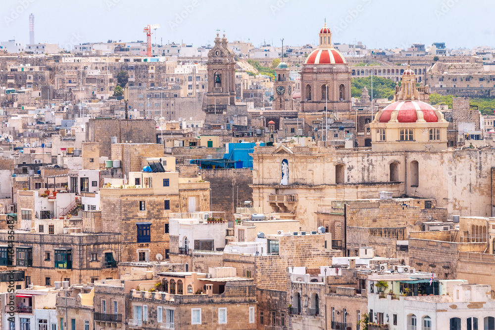 View of Valletta town, the capital of Malta, Europe.