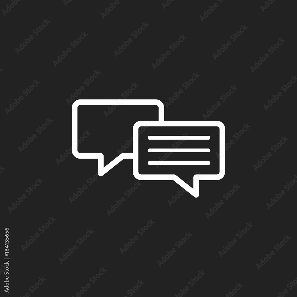 Speech bubble flat vector icon. Discussion dialog logo illustration. Business pictogram concept. Speech bubble flat vector icon. Discussion dialog logo illustration. Business pictogram concept.