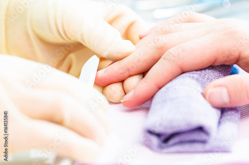 Nail care in the beauty salon