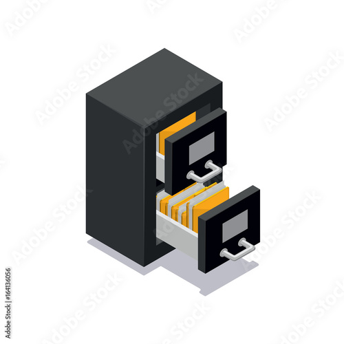 Isometric archive file cabinet icon
