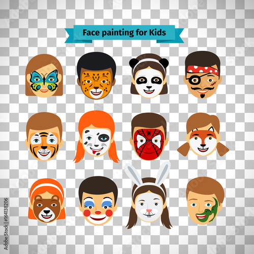 Kids faces with painting