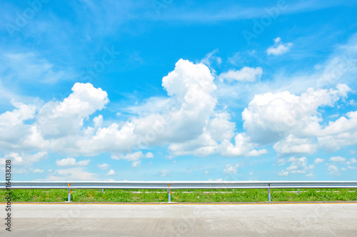 Roadside view of beautiful blue sky as natural background