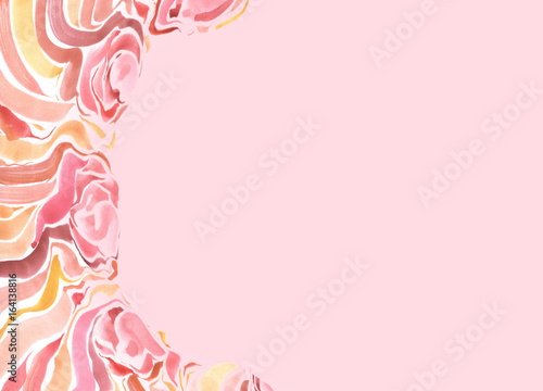 Открытка с цветами на розовом фоне.