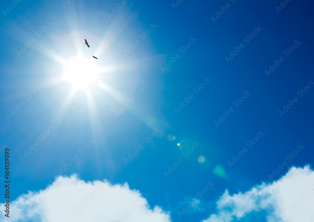 青空と太陽と雲 Stock Photo Adobe Stock