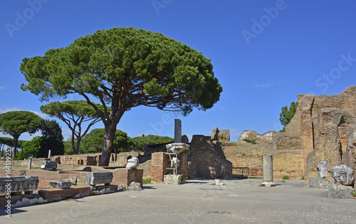 The ruins of Ostia Antica, Rome's ancient port which was abandoned in the 9th century