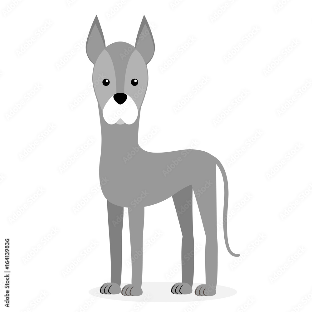 Vector illustration of a dog. Children's stylized picture.