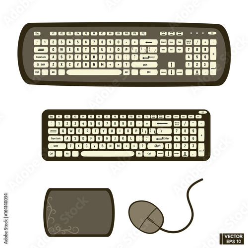 Set of keyboards flat design.