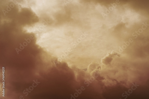 Sky covered with clouds in vintage style. Suitable for backgrounds.
